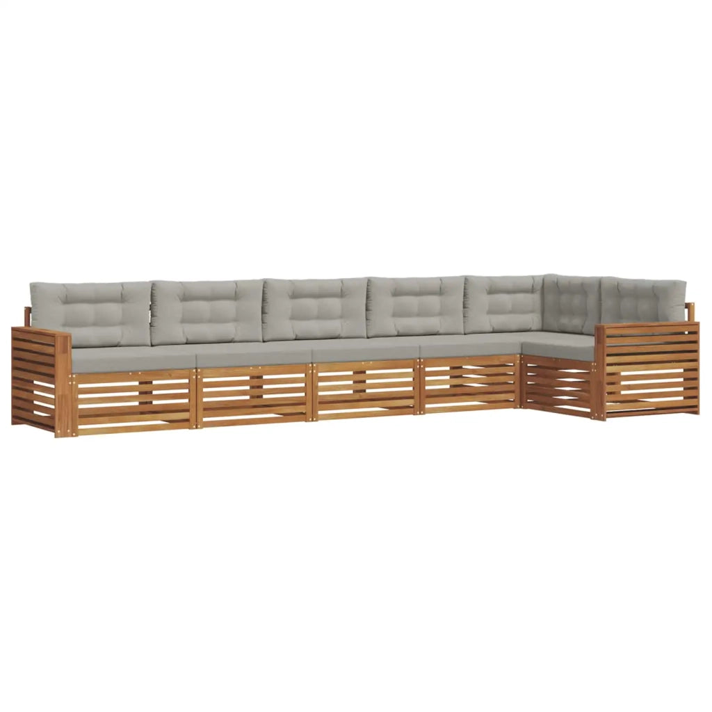 Set di divani da esterno 6 pcs Grigio Naturale e Chiaro 3373546