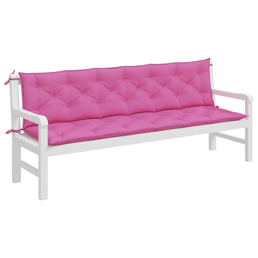 Cuscini per Panca da Giardino 2 pz Rosa 200x50x7 cm in Tessuto 361752
