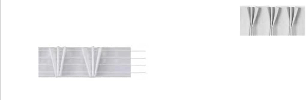Fettuccia Arricciatenda Vipliss - Fascia per Tende - Nastro Bianco - Vendita al Metro lineare(FET-037 Altezza 8CM)