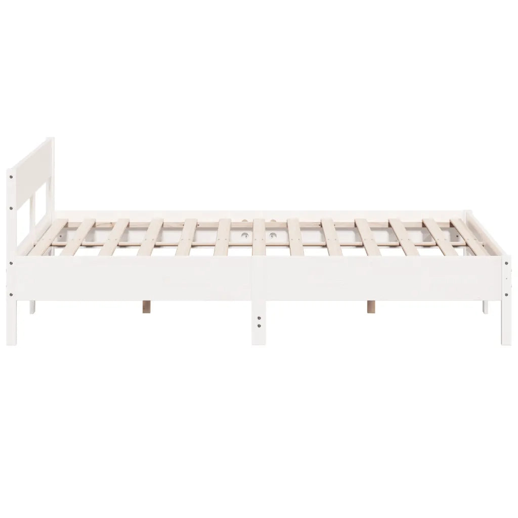 Giroletto senza Materasso-Struttura Letto Bianco 180x200 cm Legno Massello Pino 165172