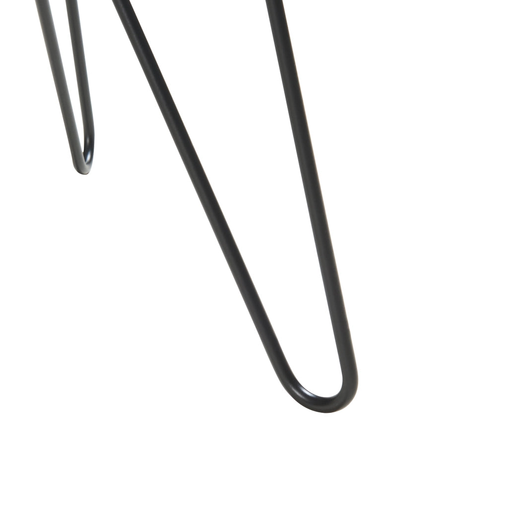 Tavolino Nopimi con Piano Rotondo e Gambe a Forcina 45 x Ø43 cm - Nero Opaco [en.casa]
