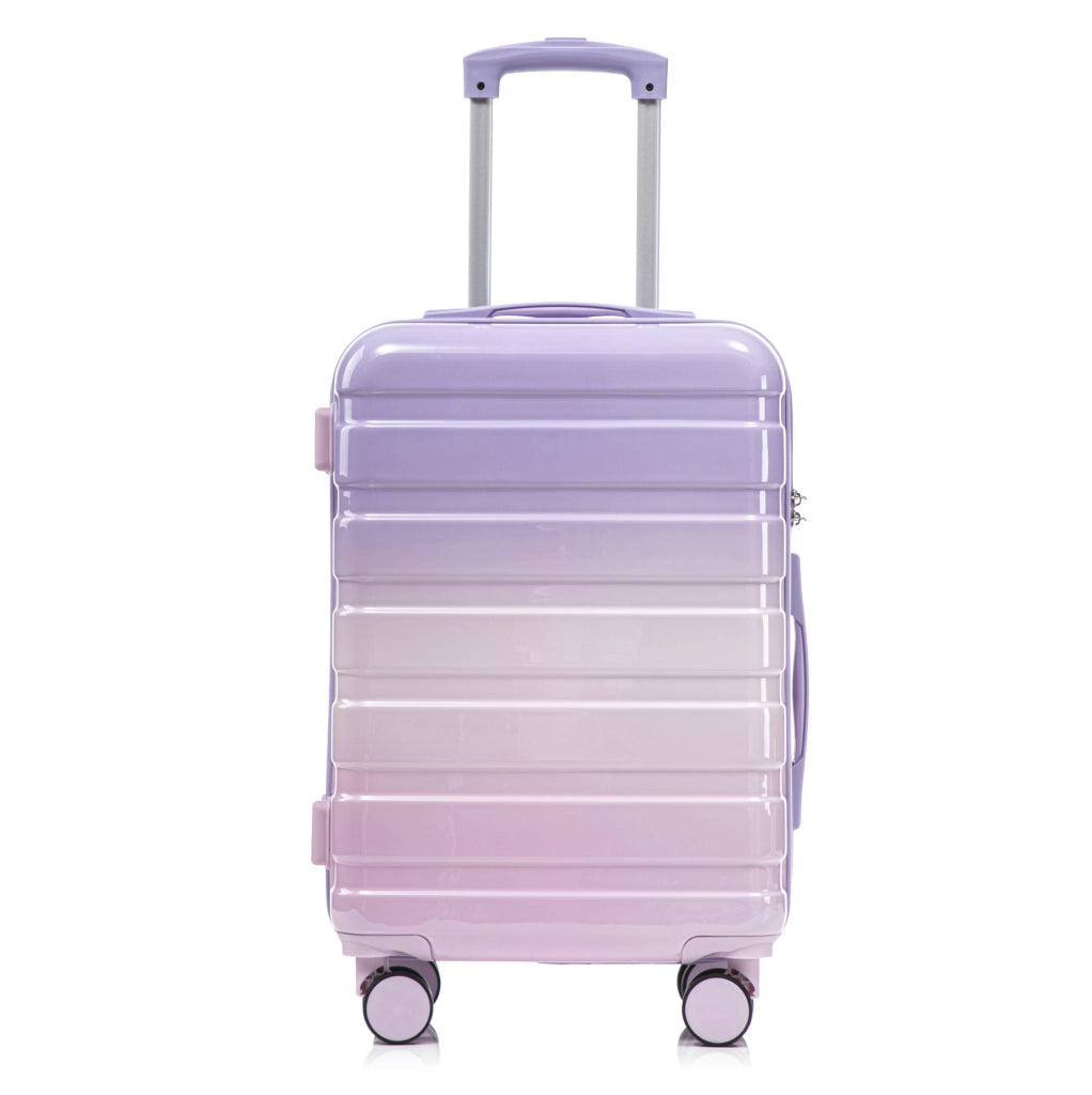 Set Valigie Rigide BEAUNIV PC 20" + Borsa Cosmetici 14" Viola con Serratura a Combinazione