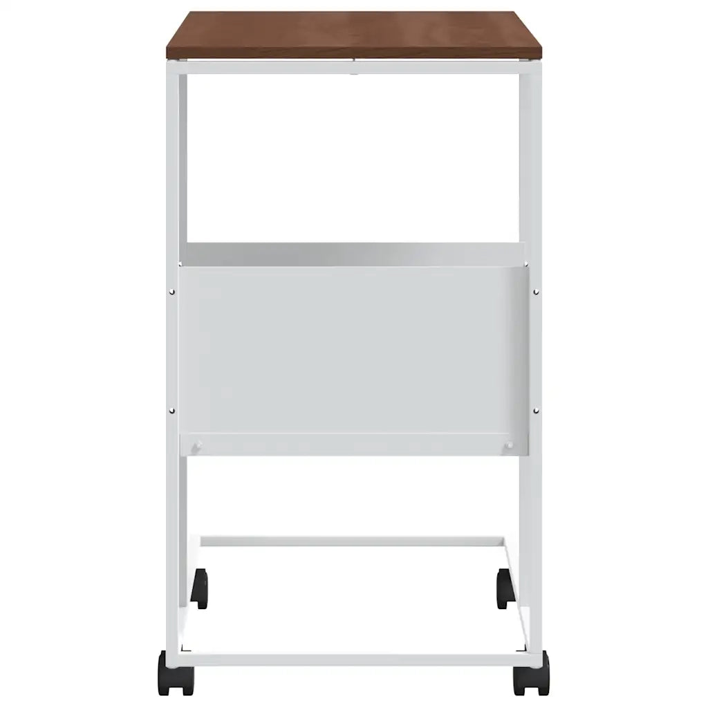 Tavolino con Ruote Bianco 55x36x63,5 cm in Legno Multistrato cod mxl 62069