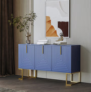 Credenza a 3 ante con ripiani regolabili; MDF blu navy