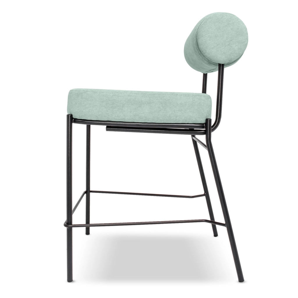 Sapporo - Set di 2 sgabelli di design in metallo e velluto a coste