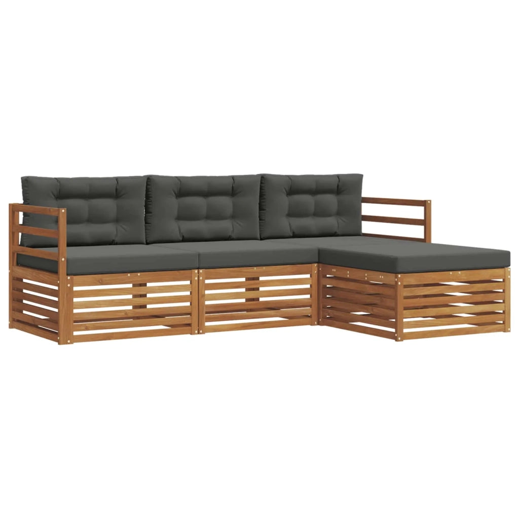 Set di divani da esterno con cuscino Naturale e Antracite