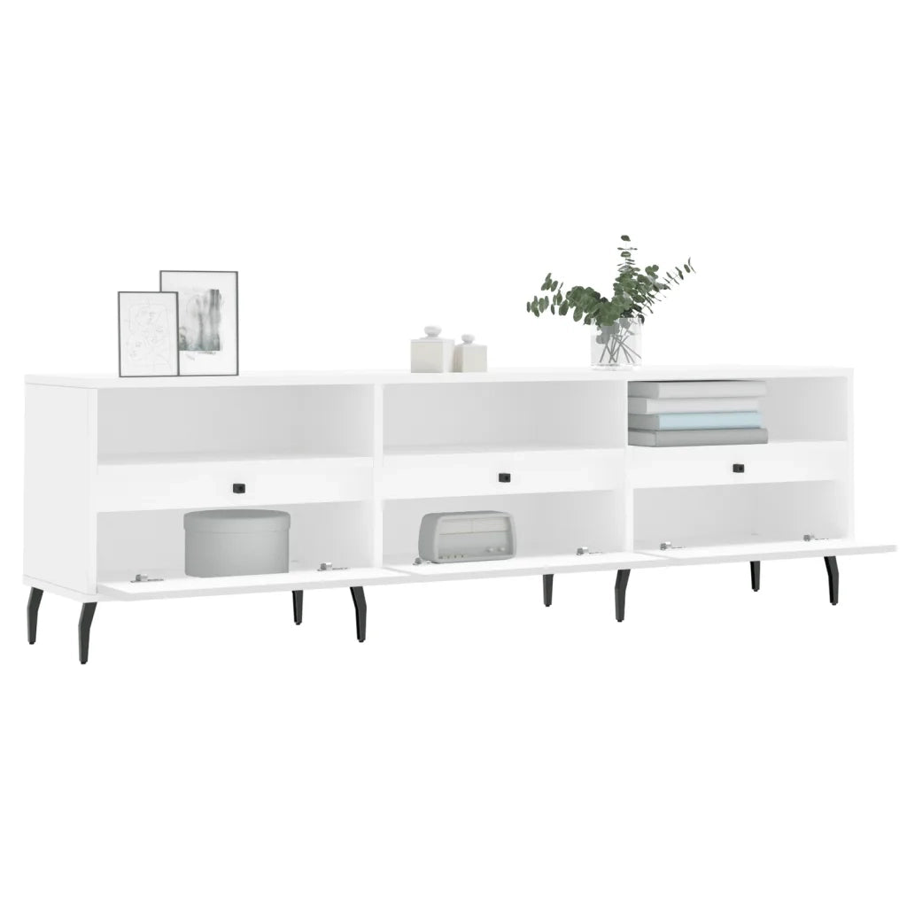 Mobile Porta TV Bianco 150x30x44,5 cm in Legno Multistrato 831292