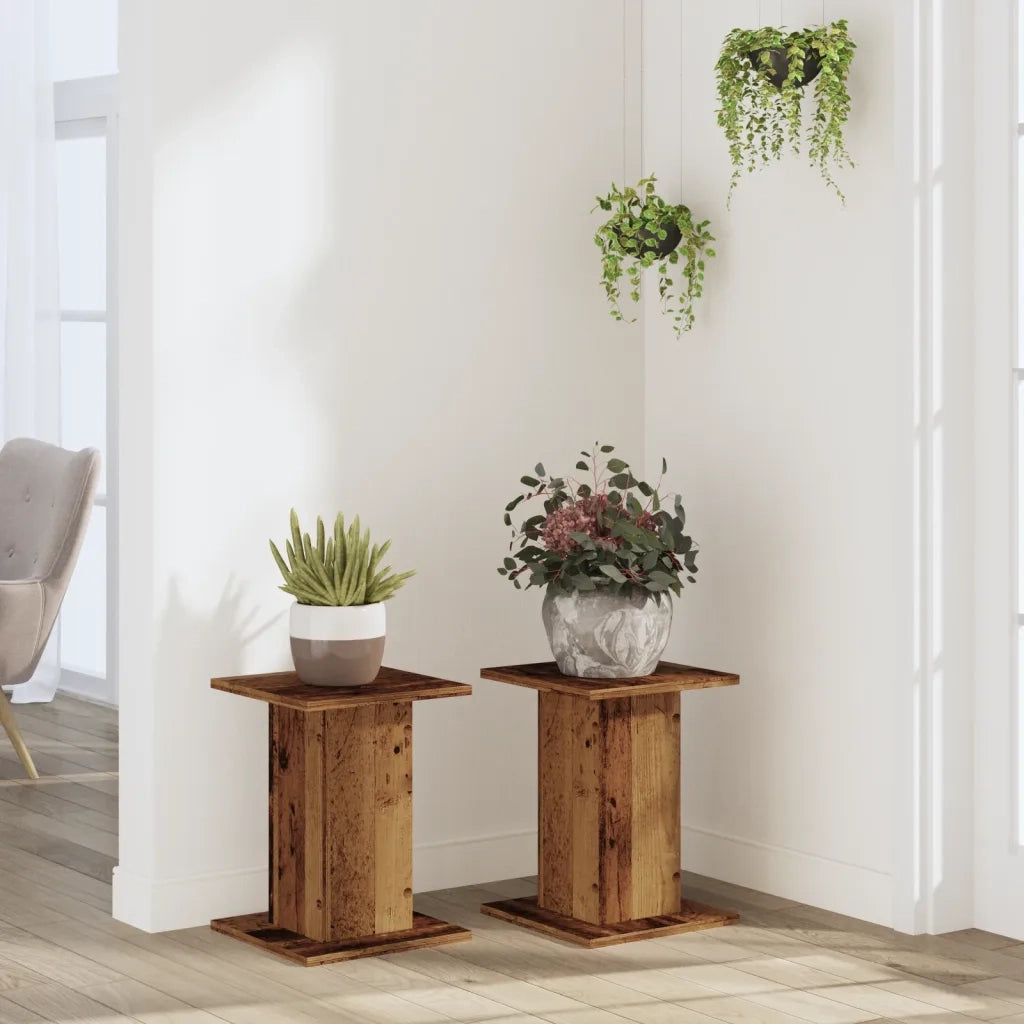 Supporti per piante | Sostegno per piante 2 pz Legno Vecchio 30x30x40 cm Truciolato