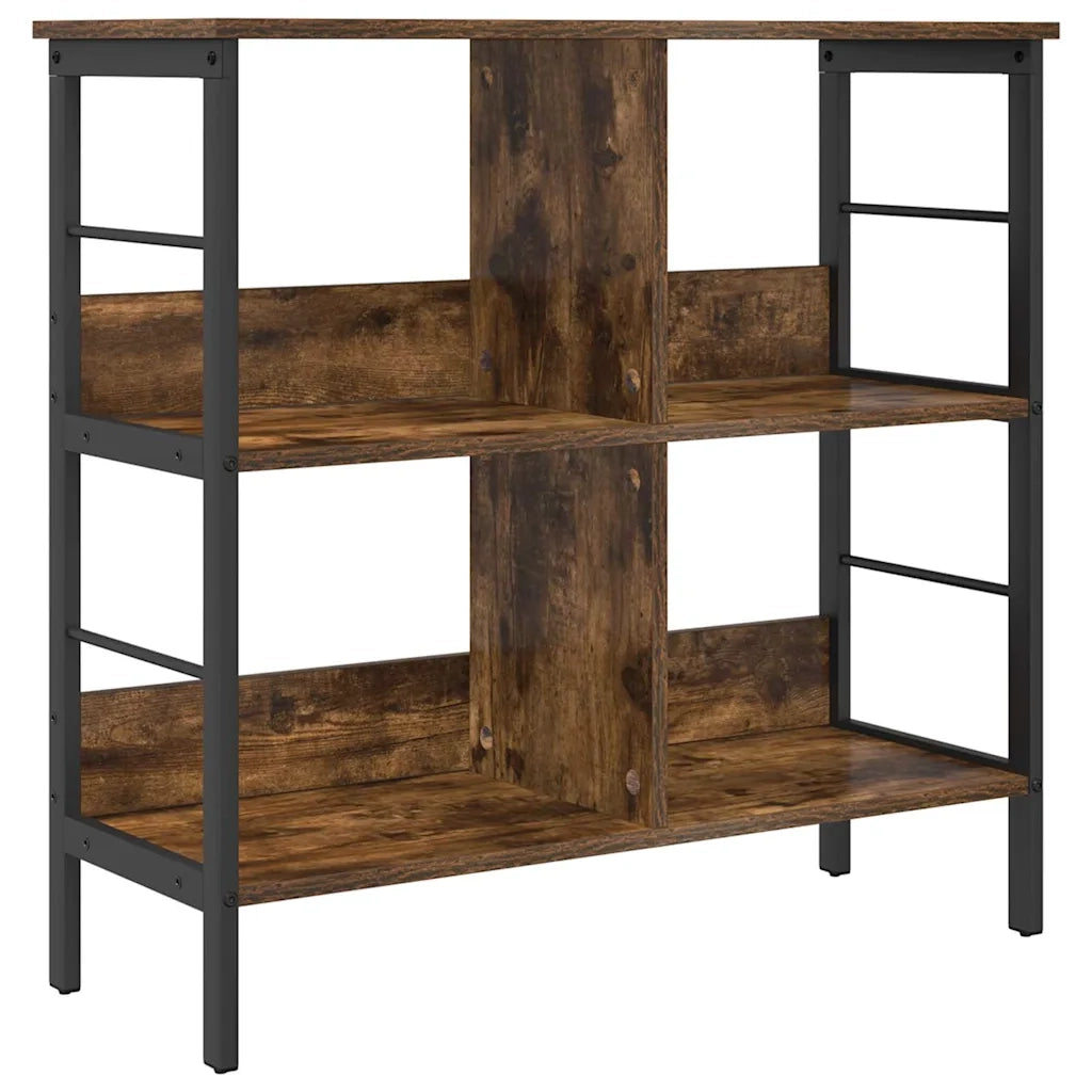 Libreria-Scaffale per Libri-Mobile di Stoccaggio Rovere fum¨¦ 82 x 32 x 79 cm Legno multistrato