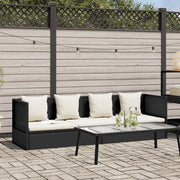 Lettino da Giardino con Cuscini in Polyrattan Nero cod mxl 15359