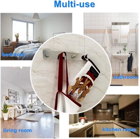 Lavastante a Soffitto con 4 Ganci per Abbigliamento e Accessori – Grucce per Parete con Opzioni Autoadesive e a Viti