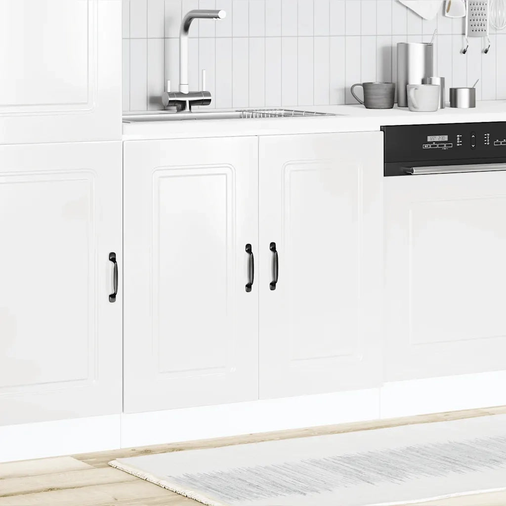 vidaXL Mobile base lavello Kalmar Bianco Lucido 80x46x81,5 cm