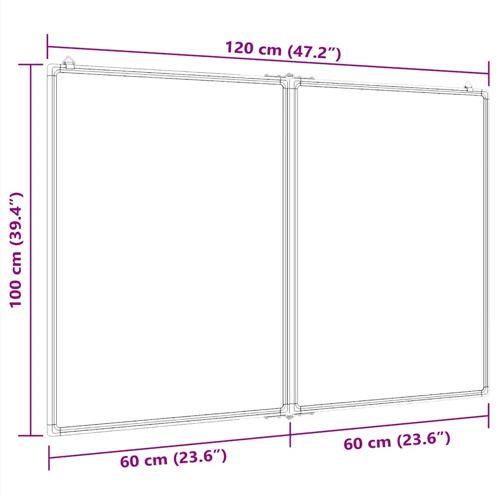 Lavagna Magnetica Pieghevole 120x100x1,7 cm in Alluminio CFW4020096