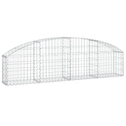 Cesto gabbione recinzione a gabbia muro di contenimento ad arco 200 x 30 x 40/60 cm ferro zincato argento 02_0040011