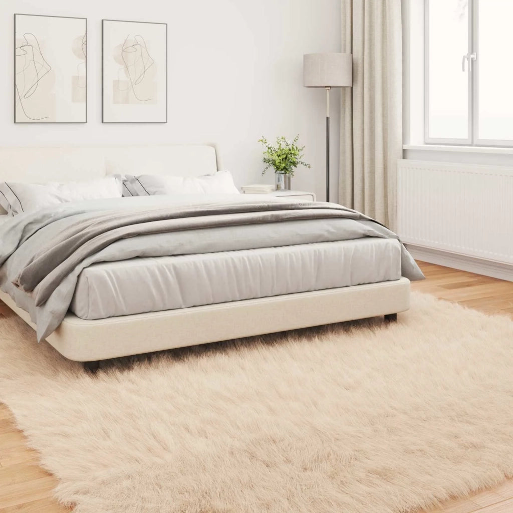 Tappeto in finta TAFALLA Beige 200 x 200 cm Poliestere 42021489