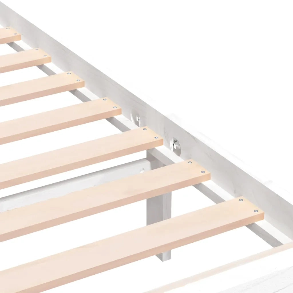 Giroletto-Struttura Letto Bianco 180x200 cm Super King in Legno Massello 913507