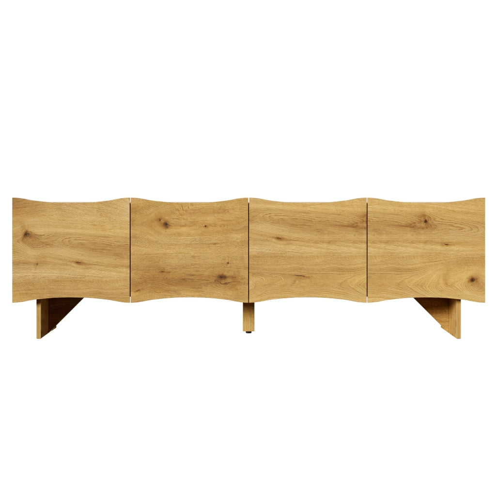 Mobile TV con Ante e Vano Contenitore ¨C MINIMAL ¨C Legno, Design Soggiorno, 155 cm