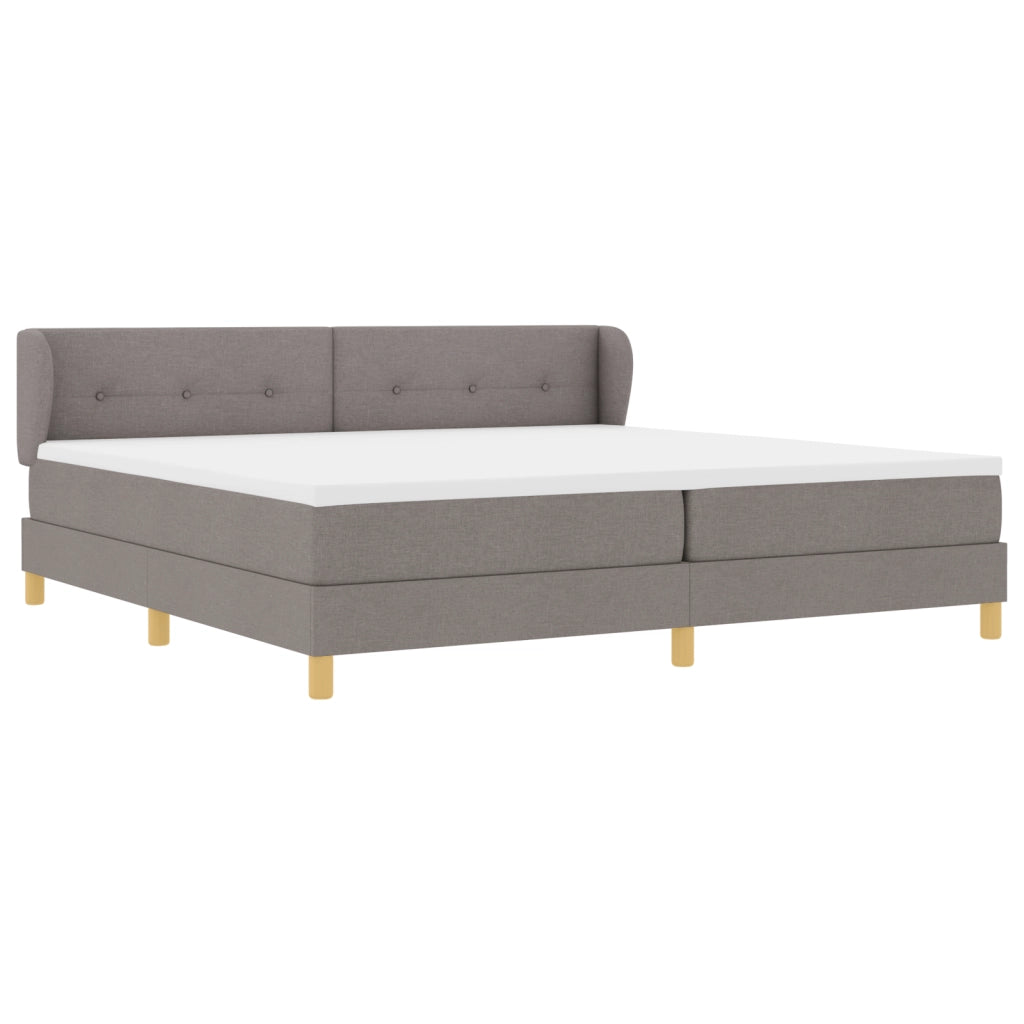 Letto Box Spring con Materasso in Tortora - 200x200 cm Tessuto