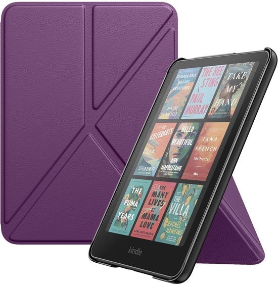 Copri E-reader Pieghevole Origami - Resistentente allo Shock - Anticras - Compatibile con 7" E-reader - Retro Illuminato Magnetico - Copri E-book