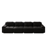 divano modulare da salotto con seduta profonda; schiuma 32D; base antiscivolo; ampi braccioli; in corduroy nero