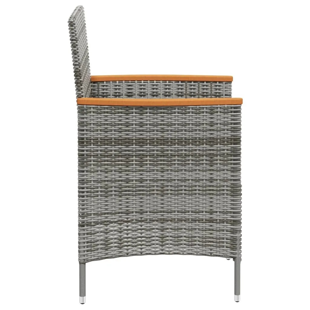 Set da Pranzo Esterni 11pz con Cuscini Polyrattan Nero e Grigio cod mxl 71737