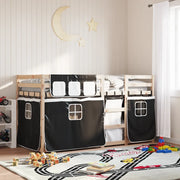 Letto a Castello senza Materasso Bianco e Nero 80x200cm in Pino 3283898