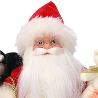 Puntale tessuto Babbo Natale rosso cm Ø22xh30