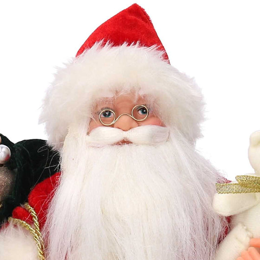 Puntale tessuto Babbo Natale rosso cm Ø22xh30