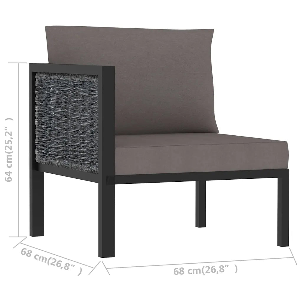Divano da esterno-Divano ad Angolo Modulare Bracciolo Destro Polyrattan Antracite