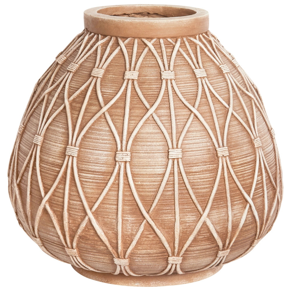 Vaso di fiori marrone chiaro per esterni e interni Boho