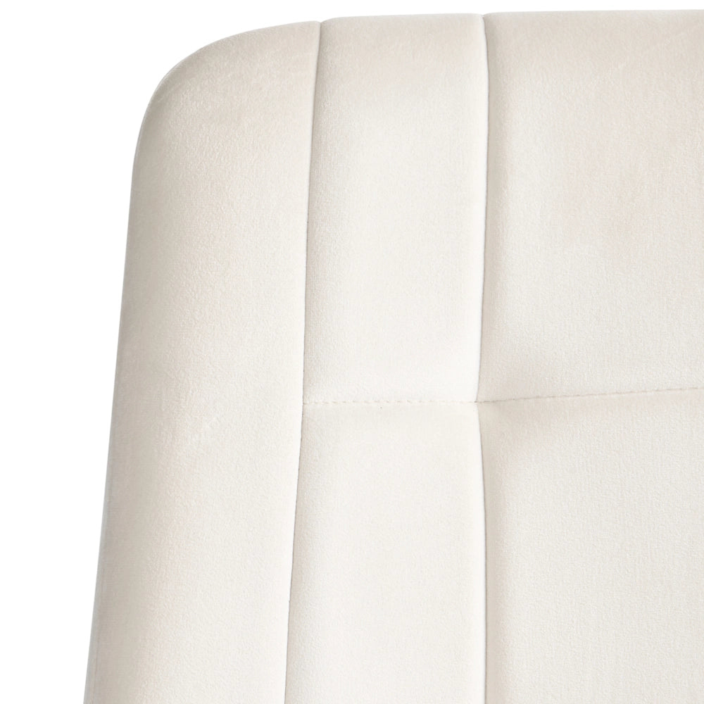 Sedia da ufficio con seduta e schienale in velluto bianco sporco girevole regolabile in altezza moderna per ufficio domestico