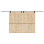 Kit di Binari per Porte Scorrevoli 427 cm Acciaio Nero