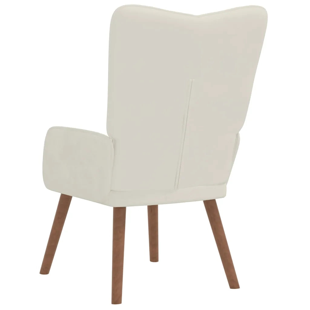 Poltrona Relax-Poltroncina Bianco Crema in Velluto