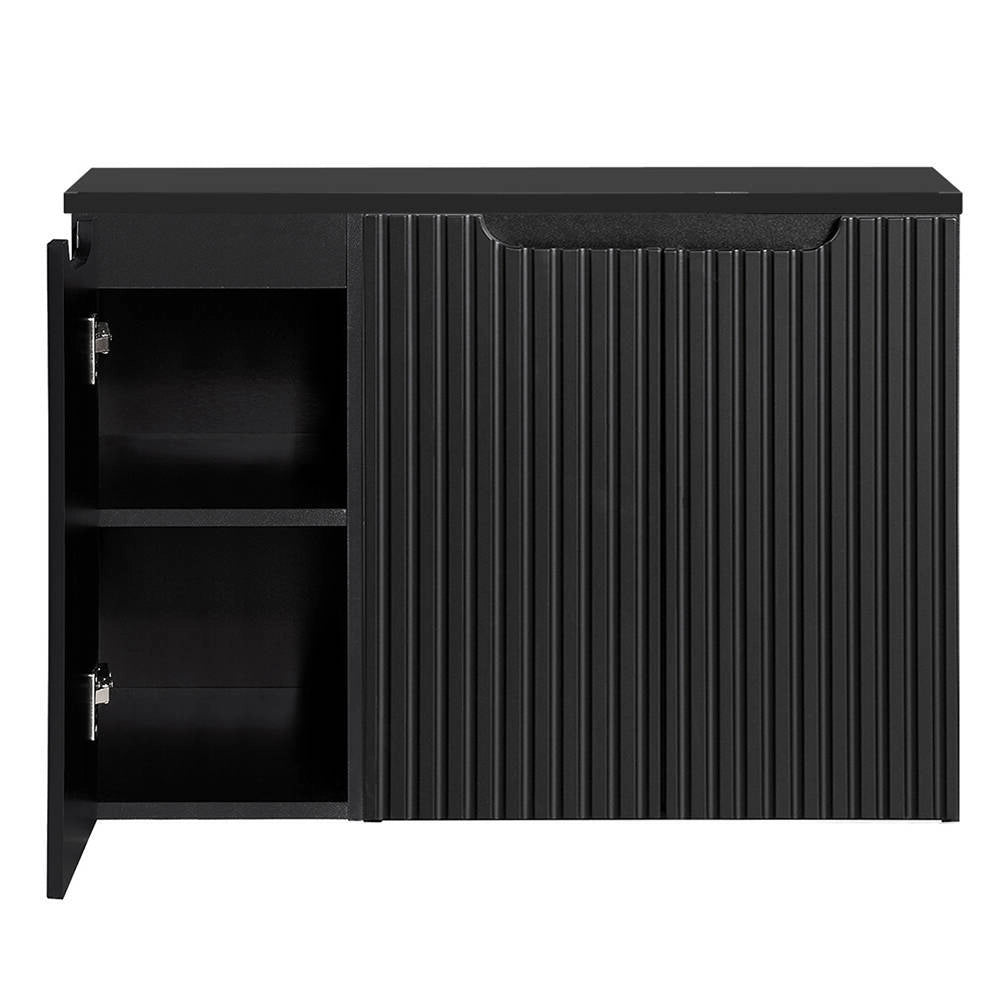 Mobile Sottolavabo NEWPORT da Parete con 3 Ante e Ripiano 90x60x40 cm - Nero [en.casa]