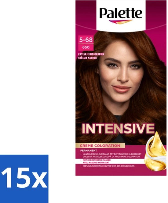 Colore Intenso Olio-Cura Capelli 650 Tonalità Castano Medio Marrone - Confezione in Bulk - 15 pezzi