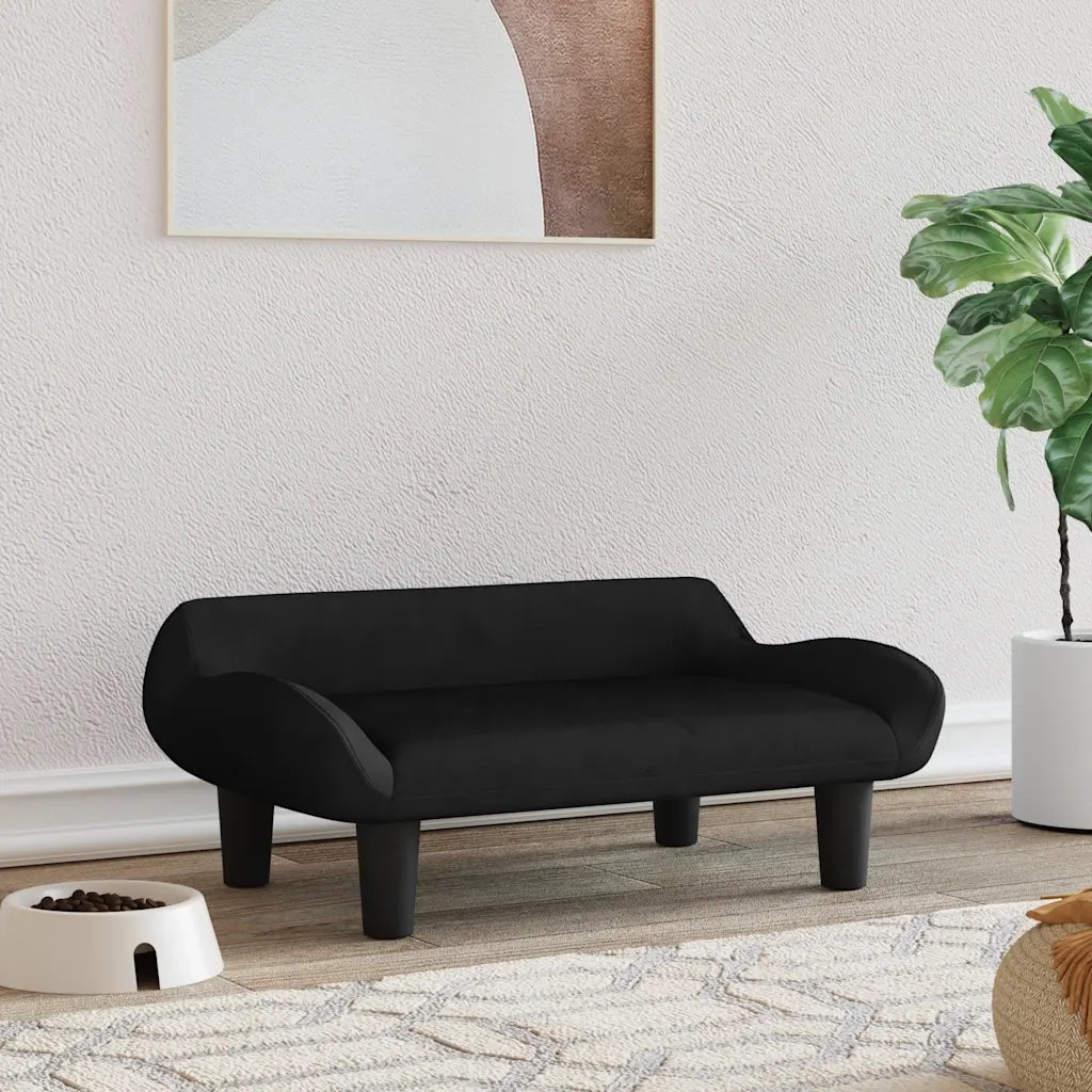 Lettino per Cani Nero 70x40x24 cm in Velluto 171955