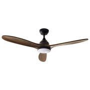 Ventilatore da soffitto in legno massiccio Telecomando 5 opzioni di velocità Marrone scuro stile tradizionale soggiorno