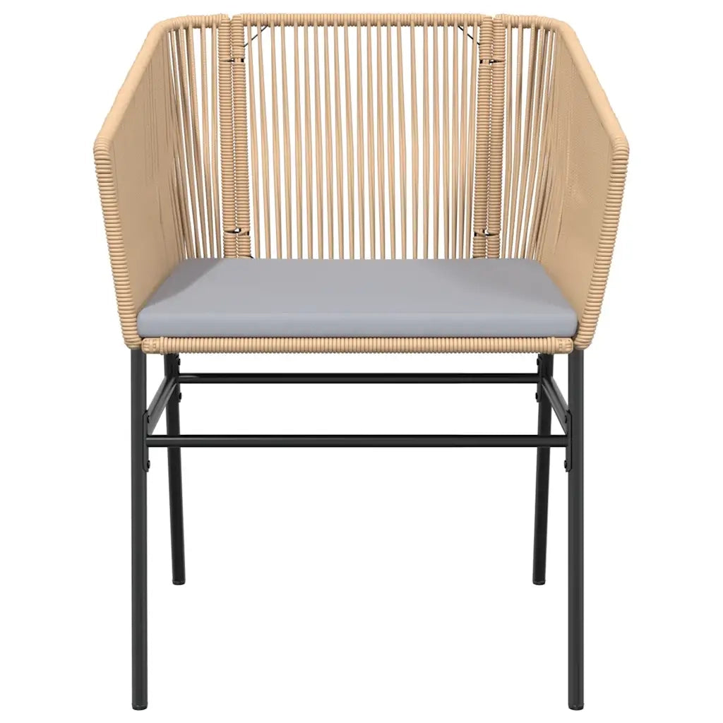 Set Pranzo da Giardino 7pz con Cuscini Marrone Polyrattan Vetro 3334622