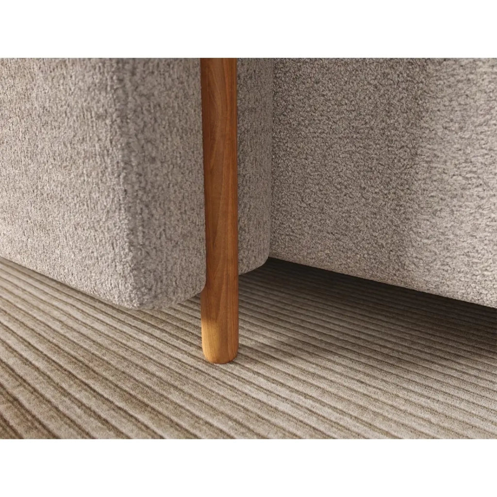 Divano ad angolo convertibile ARVESSA beige in ciniglia - Angolo sinistro con contenitore