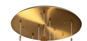 SOSPENSIONE OTTONE SAT. 8 LUCI TONDA VETRI VERDE 1177OS-S8 T-VE