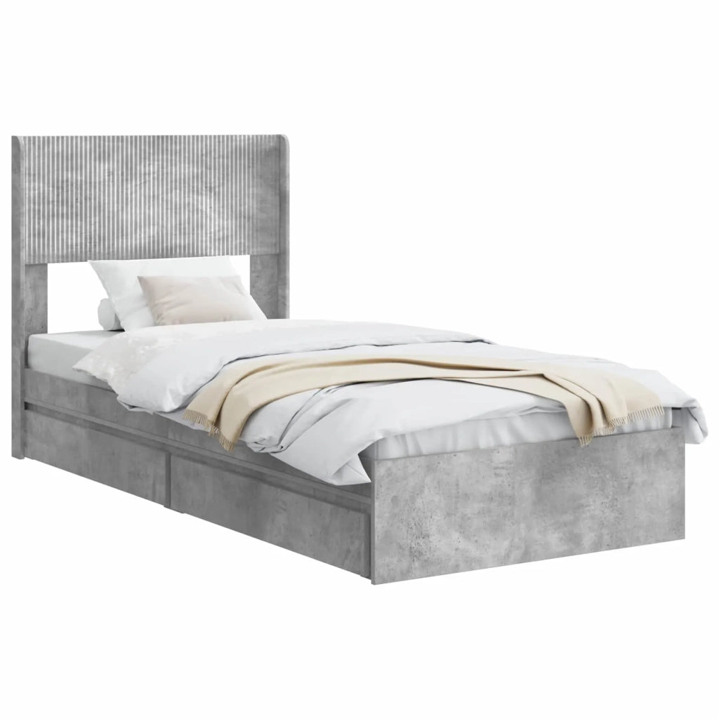 Struttura del letto con stoccaggio e testata Grigio Cemento 3414428