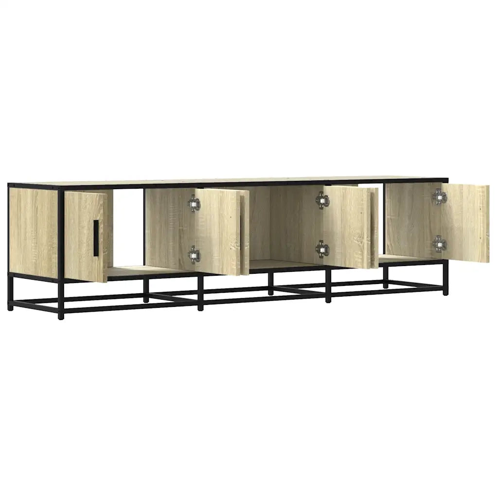 Mobile TV Rovere Sonoma 150x35x41 cm in Truciolato e Metallo