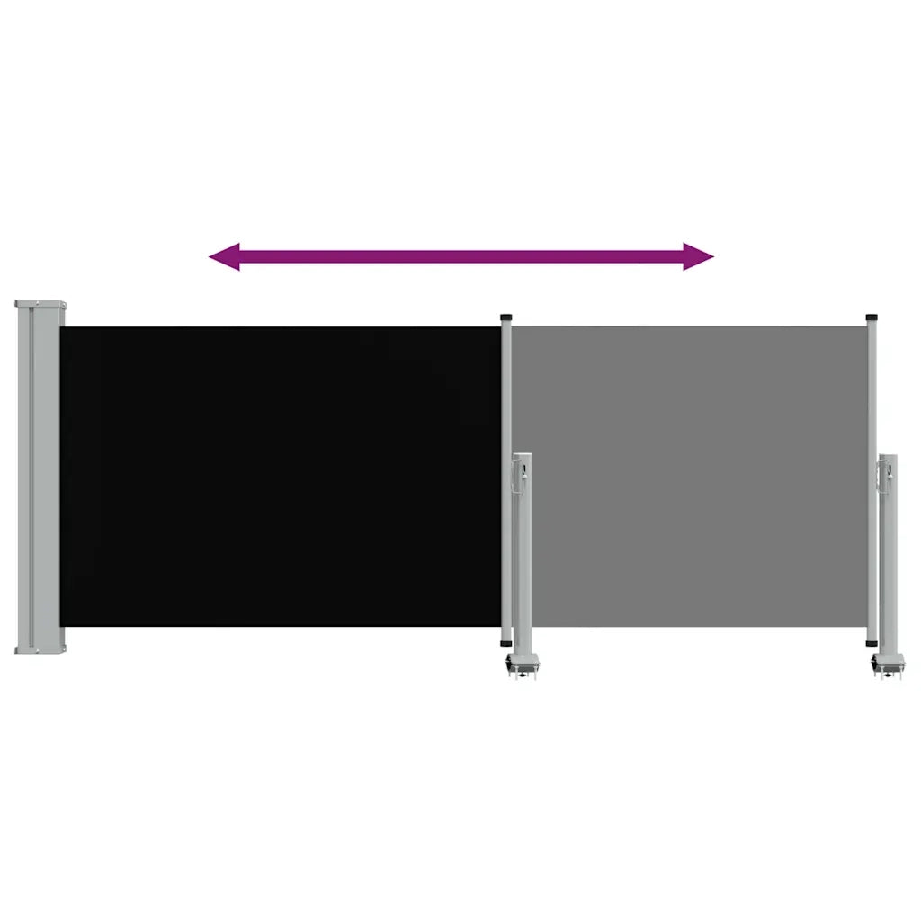 Tenda da Sole Laterale Retrattile 100 x 300 cm Nera 45184