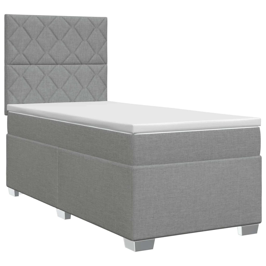 Letto box spring con materasso Grigio Chiaro 80 x 200 cm 3453283