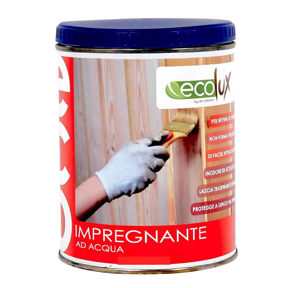 Impregnante soluzione acrilica fondo protettivo legno colore mogano ecolux *** formato 2.5 lt, confezione 1