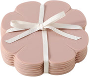 Sostegni in silicone per bicchieri, 6 pezzi, rosa - sostegni decorativi per bicchieri e bottiglie in forma di campanella, termoresistenti, antiscivolo, con design decorativo (rosa)