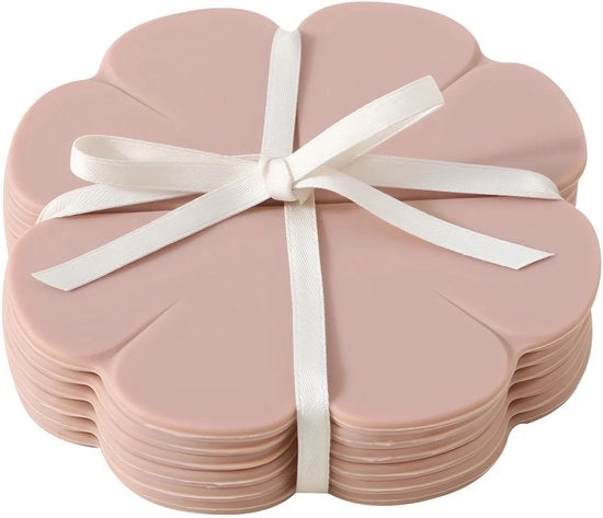 Sostegni in silicone per bicchieri, 6 pezzi, rosa - sostegni decorativi per bicchieri e bottiglie in forma di campanella, termoresistenti, antiscivolo, con design decorativo (rosa)