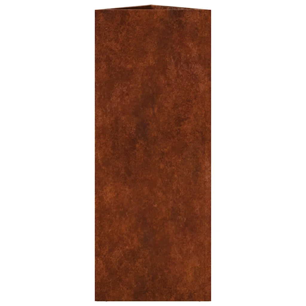 Fioriere da Giardino 2 pz Triangolari 30x26x75cm Acciaio Corten 851156