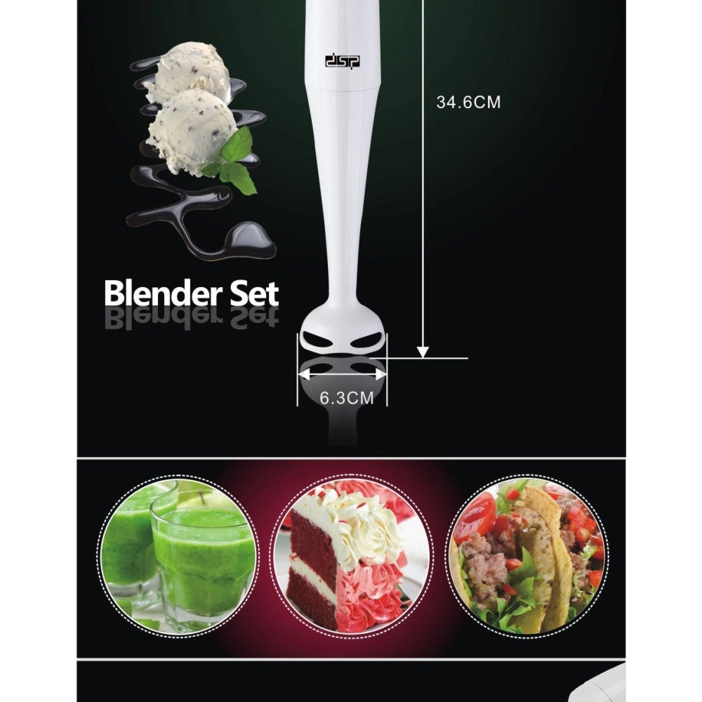 Trade Shop - Mixer A Immersione 2 Velocità Robot Da Cucina Sbattitore Mini Tritatutto 300w -