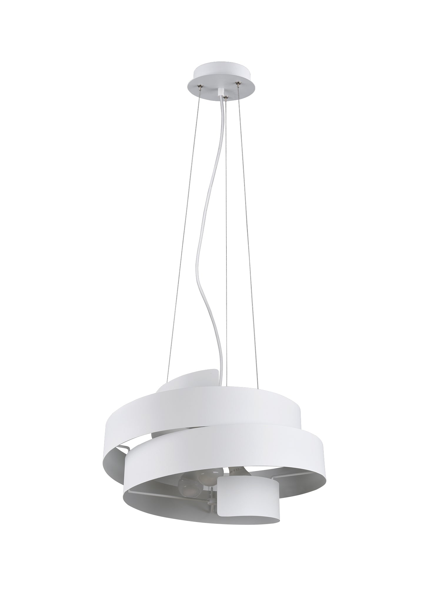 Lampada a Sospensione da Interno  E27 in Metallo Bianco Opaco